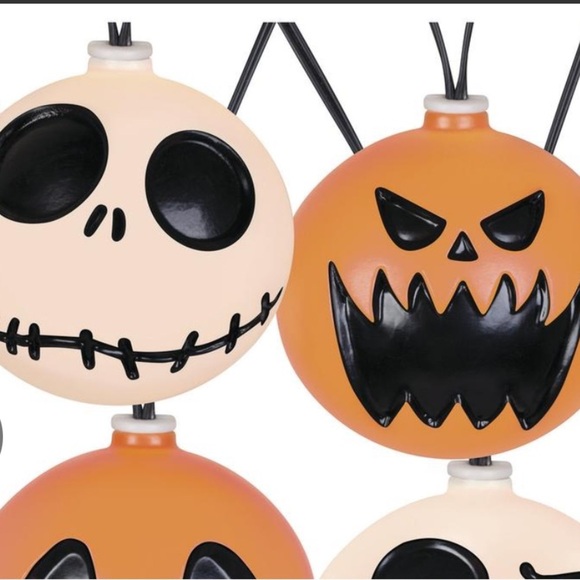 Disney Halloween Pumpkin and Skull Hanging Decor - Orange and White - Picture 2 of 10